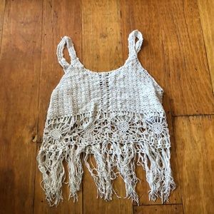 Crochet fringe top